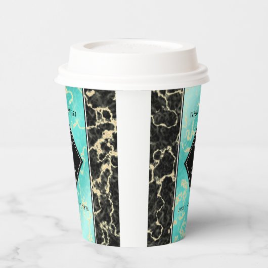 Elegant 11e turquoise huwelijksjubileum papieren bekers (Links)