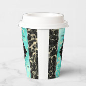 Elegant 11e turquoise huwelijksjubileum papieren bekers (Rechts)