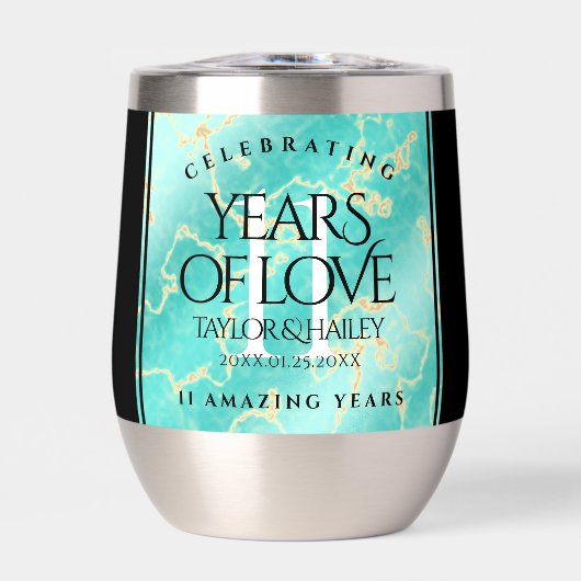 Elegant 11e Turquoise Wedding Jubileum (Voorkant)