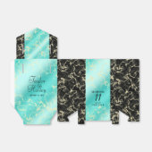 Elegant 11e Turquoise Wedding Jubileum Bedankdoosjes (Uitgevouwen)