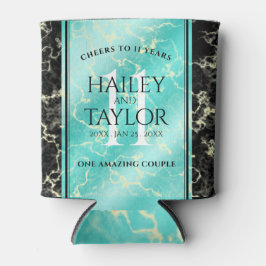 Elegant 11e Turquoise Wedding Jubileum Blikjeskoeler