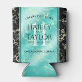 Elegant 11e Turquoise Wedding Jubileum Blikjeskoeler (Achterkant)