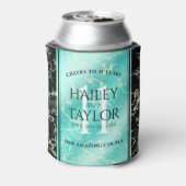 Elegant 11e Turquoise Wedding Jubileum Blikjeskoeler (Blikje Achterkant)