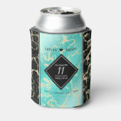 Elegant 11e Turquoise Wedding Jubileum Blikjeskoeler (Blikje Achterkant)