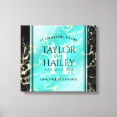 Elegant 11e Turquoise Wedding Jubileum Canvas Afdruk (Voorkant)
