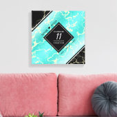 Elegant 11e Turquoise Wedding Jubileum Canvas Afdruk (Insitu (Woonkamer))