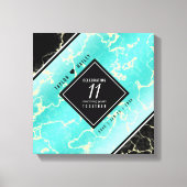 Elegant 11e Turquoise Wedding Jubileum Canvas Afdruk (Voorkant)