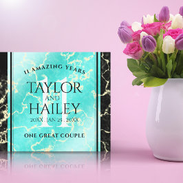 Elegant 11e Turquoise Wedding Jubileum Canvas Afdruk