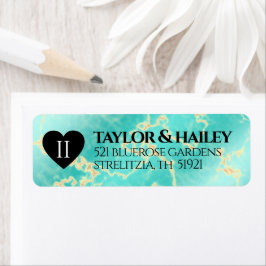 Elegant 11e Turquoise Wedding Jubileum Etiket