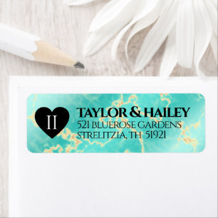 Elegant 11e Turquoise Wedding Jubileum Etiket