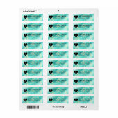 Elegant 11e Turquoise Wedding Jubileum Etiket (Full Sheet)