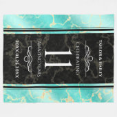 Elegant 11e Turquoise Wedding Jubileum Fleece Deken (Voorkant (Horizontaal))