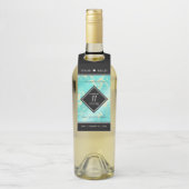 Elegant 11e Turquoise Wedding Jubileum Flessenhanger (Op fles)