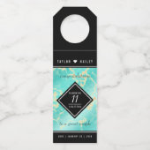 Elegant 11e Turquoise Wedding Jubileum Flessenhanger (Voorkant)