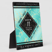 Elegant 11e Turquoise Wedding Jubileum Fotoplaat (Zijkant)