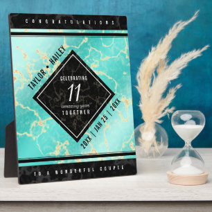 Elegant 11e Turquoise Wedding Jubileum Fotoplaat