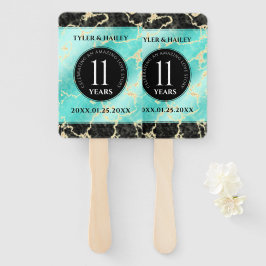 Elegant 11e Turquoise Wedding Jubileum Handwaaier