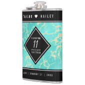 Elegant 11e Turquoise Wedding Jubileum Heupfles (Links)