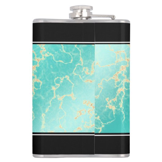 Elegant 11e Turquoise Wedding Jubileum Heupfles (Achterkant)