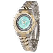 Elegant 11e Turquoise Wedding Jubileum Horloge (Gekanteld)