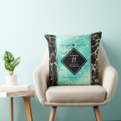 Elegant 11e Turquoise Wedding Jubileum Kussen (Stoel)