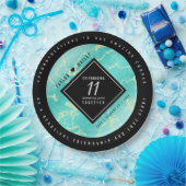 Elegant 11e Turquoise Wedding Jubileum Papieren Bordje (Feest)
