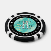 Elegant 11e Turquoise Wedding Jubileum Poker Chips (Enkel)