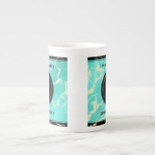 Elegant 11e Turquoise Wedding Jubileum Porselein Kop (Voorkant)