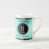 Elegant 11e Turquoise Wedding Jubileum Porselein Kop (Rechts)