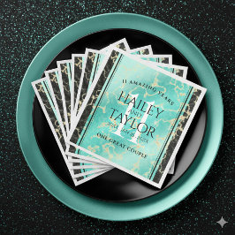 Elegant 11e Turquoise Wedding Jubileum Servet