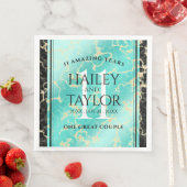 Elegant 11e Turquoise Wedding Jubileum Servet (Insitu)