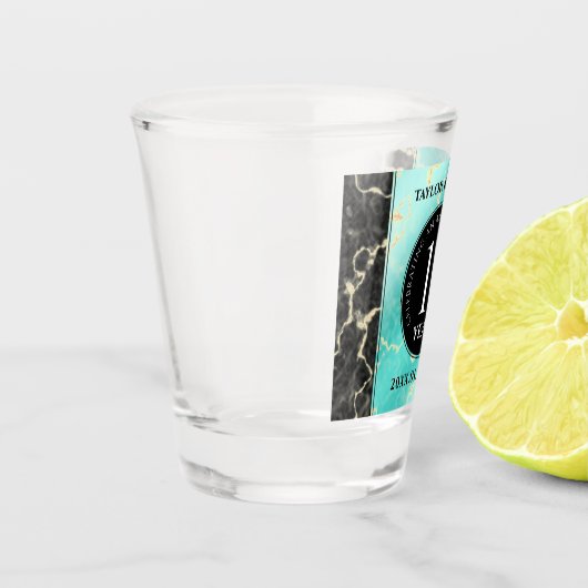 Elegant 11e Turquoise Wedding Jubileum Shot Glas (Links)