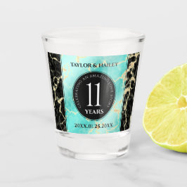 Elegant 11e Turquoise Wedding Jubileum Shot Glas
