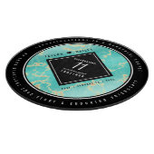 Elegant 11e Turquoise Wedding Jubileum Snijplank (Hoek)