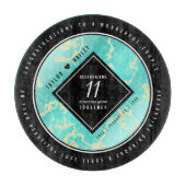 Elegant 11e Turquoise Wedding Jubileum Snijplank (Voorkant)