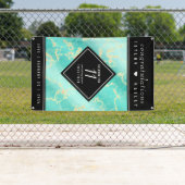 Elegant 11e Turquoise Wedding Jubileum Spandoek (Insitu)