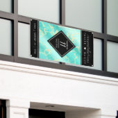 Elegant 11e Turquoise Wedding Jubileum Spandoek (Buitenkant Gebouw)