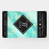Elegant 11e Turquoise Wedding Jubileum Spandoek (Horizontaal)