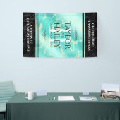 Elegant 11e Turquoise Wedding Jubileum Spandoek (Beurs)