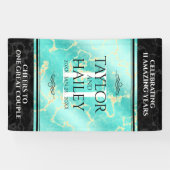 Elegant 11e Turquoise Wedding Jubileum Spandoek (Horizontaal)