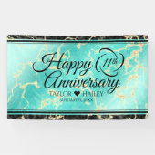 Elegant 11e Turquoise Wedding Jubileum Spandoek (Horizontaal)