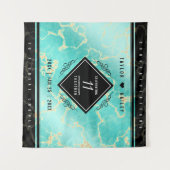 Elegant 11e Turquoise Wedding Jubileum Wandkleed (Voorkant (horizontaal))