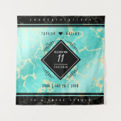 Elegant 11e Turquoise Wedding Jubileum Wandkleed (Voorkant)