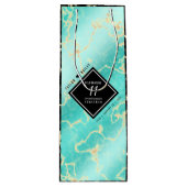 Elegant 11e Turquoise Wedding Jubileum Wijn Cadeautas (Voorkant)