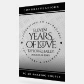 Elegant 11th Steel Wedding Jubileum Acryl Bord (Hoek)