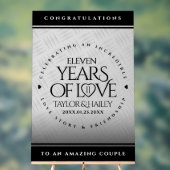 Elegant 11th Steel Wedding Jubileum Acryl Bord (Neutraal)