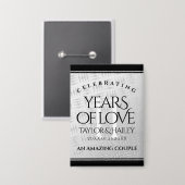 Elegant 11th Steel Wedding Jubileum Celebration Button (Voorkant / Achterkant)