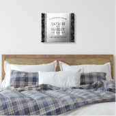 Elegant 11th Steel Wedding Jubileum Celebration Canvas Afdruk (Insitu (Slaapkamer))