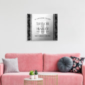 Elegant 11th Steel Wedding Jubileum Celebration Canvas Afdruk (Insitu (Woonkamer))