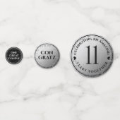 Elegant 11th Steel Wedding Jubileum Celebration Confetti (Voorkanten)